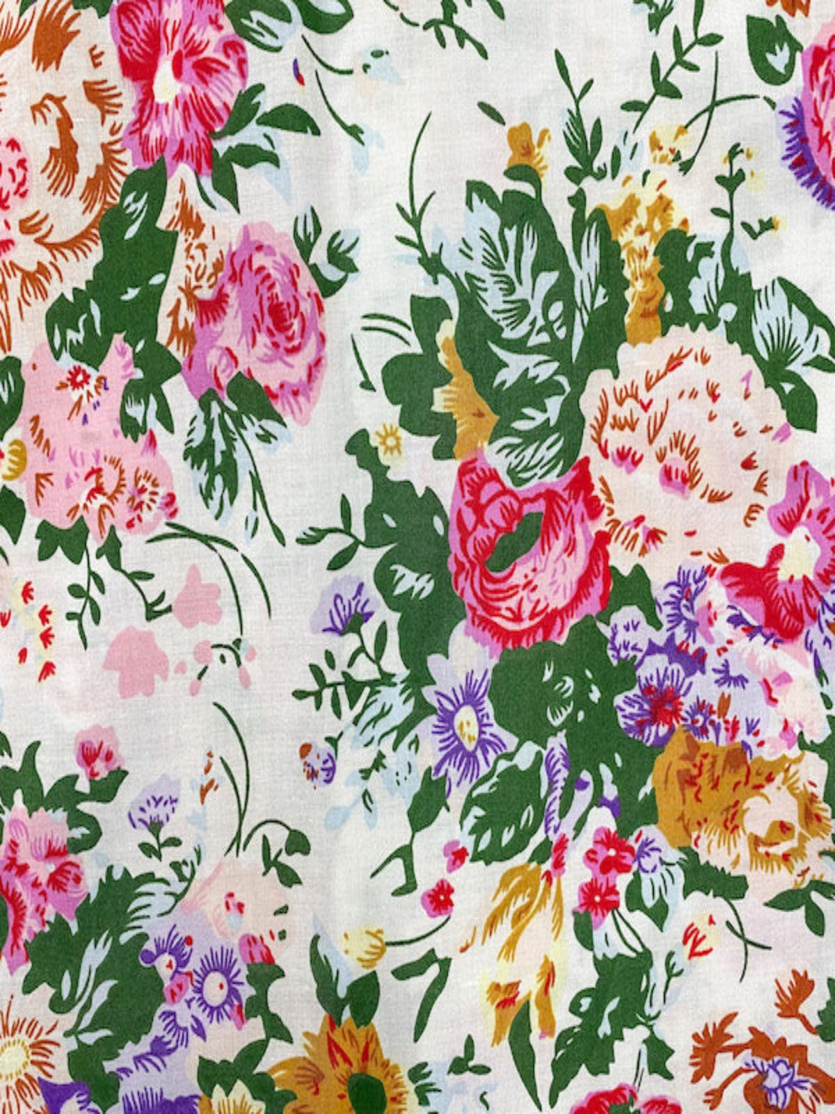 Bouquet Floral Cotton L/S Shirt - Pink/White