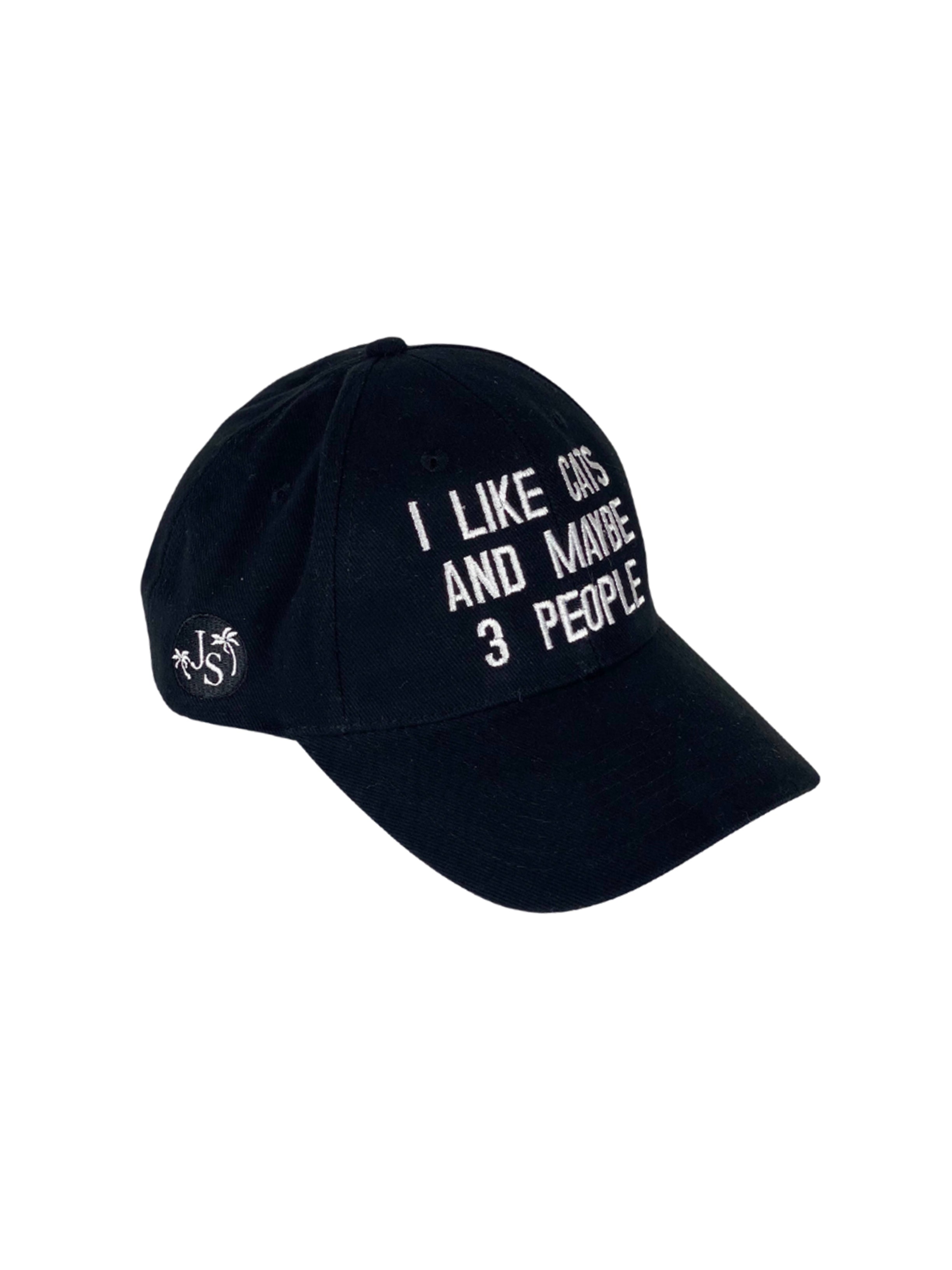 I Like Cats Unisex Cotton Cap - Black