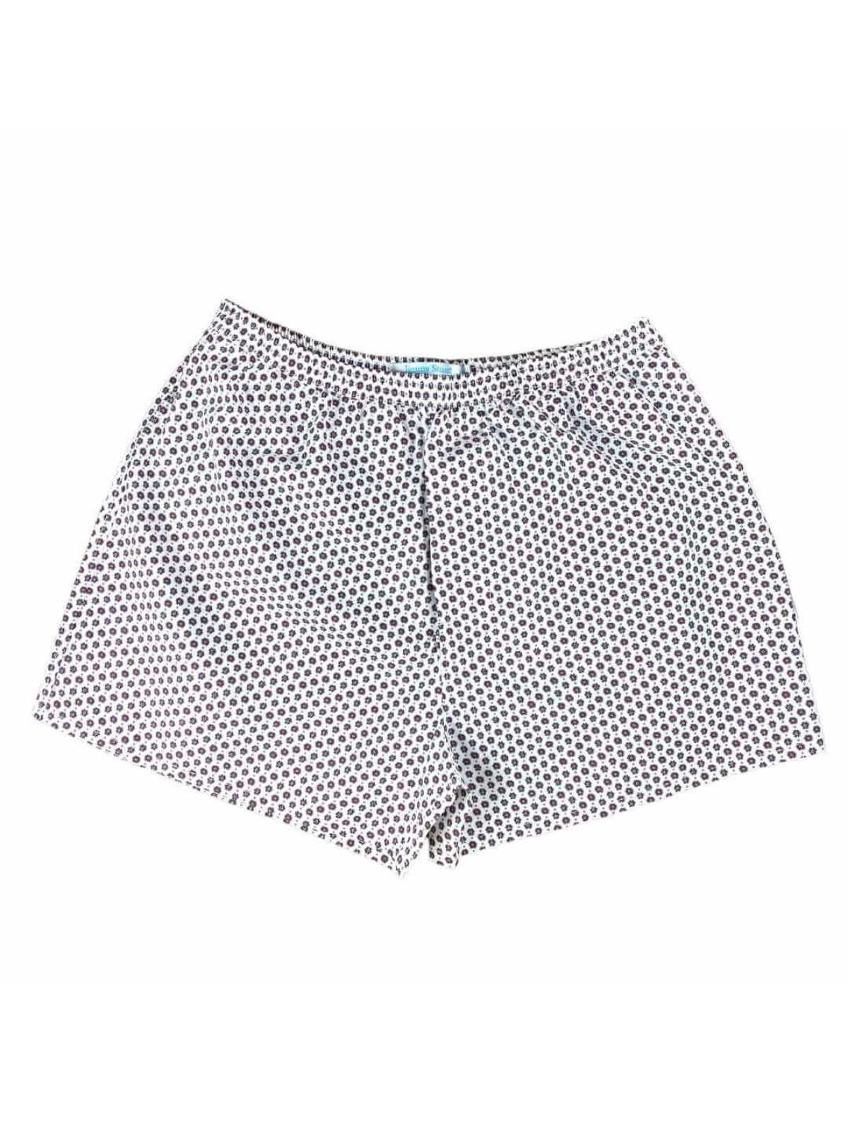 Coral Geometric Cotton Boxer Short - Red/White