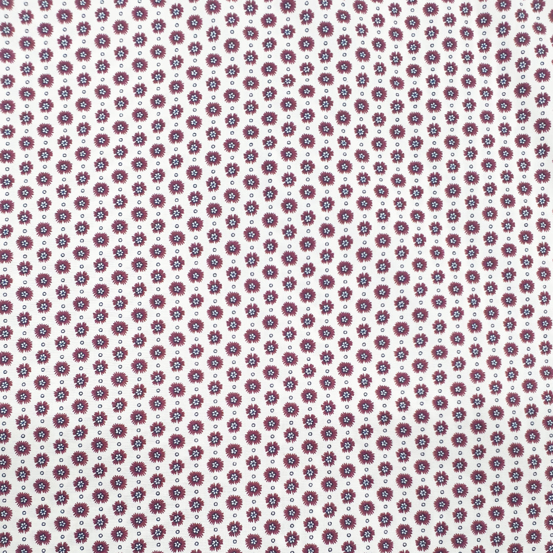 Coral Geometric Cotton L/S Big Mens Shirt - Red/White