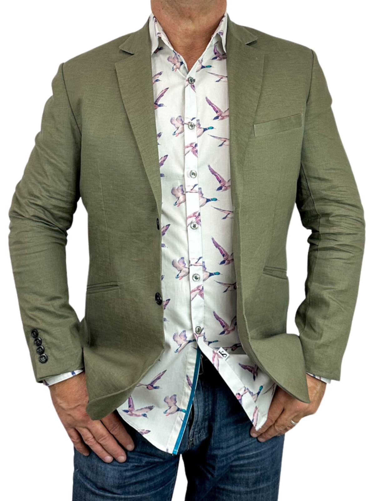 Ducks Abstract Cotton L/S Shirt - Beige
