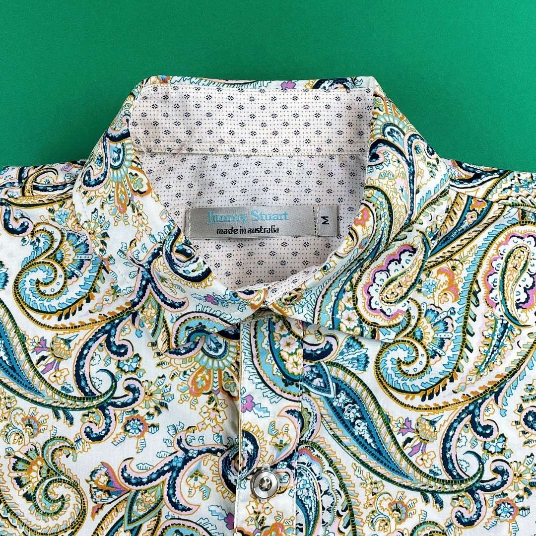 Eden Paisley Cotton L/S Shirt - Beige/Green
