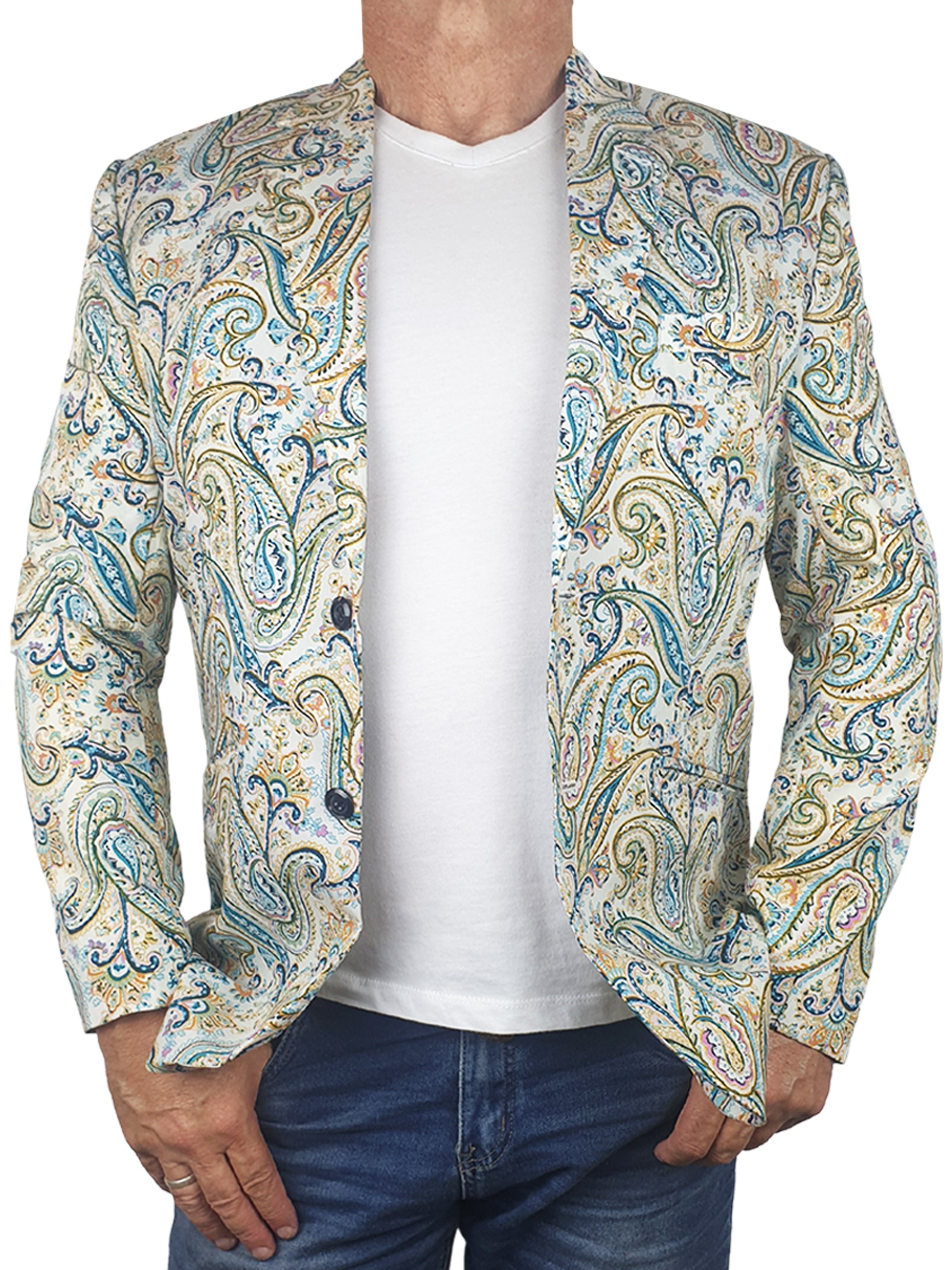 Eden Paisley Jacket - Beige/Green