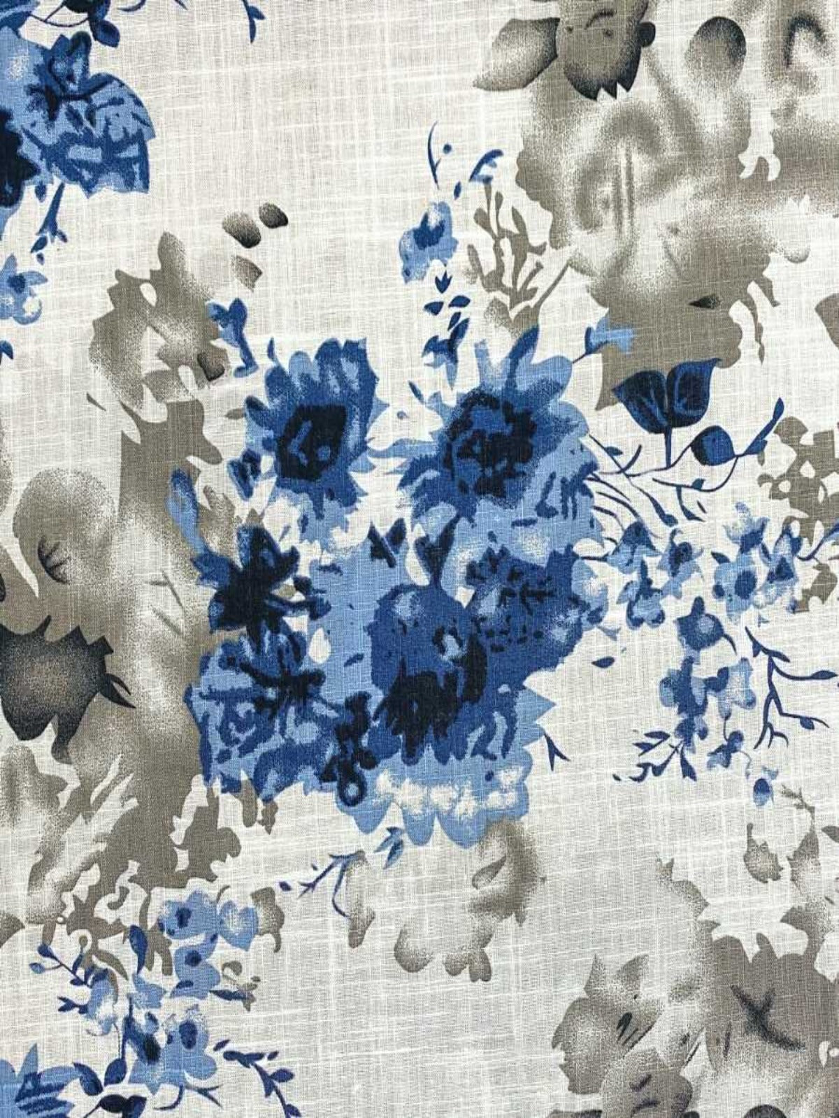 Frost Floral Cotton L/S Shirt - Blue/White