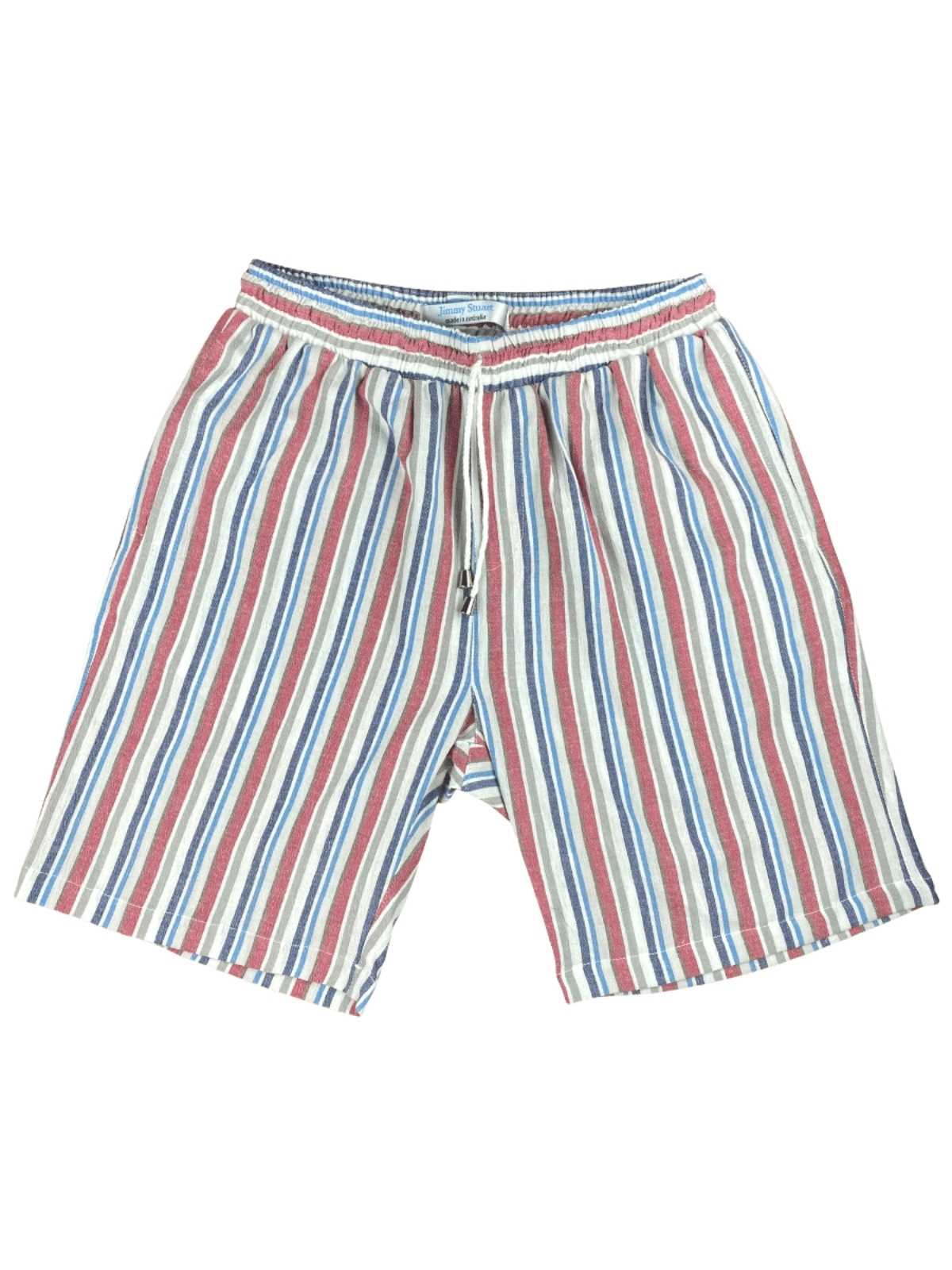 Hayden Stripe Cotton Short - Red/Blue