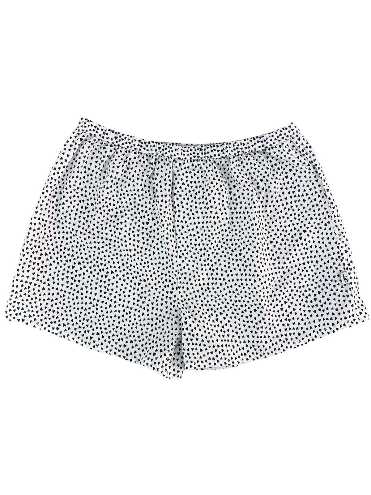 Hearts Abstract Cotton Boxer Short - White/Black