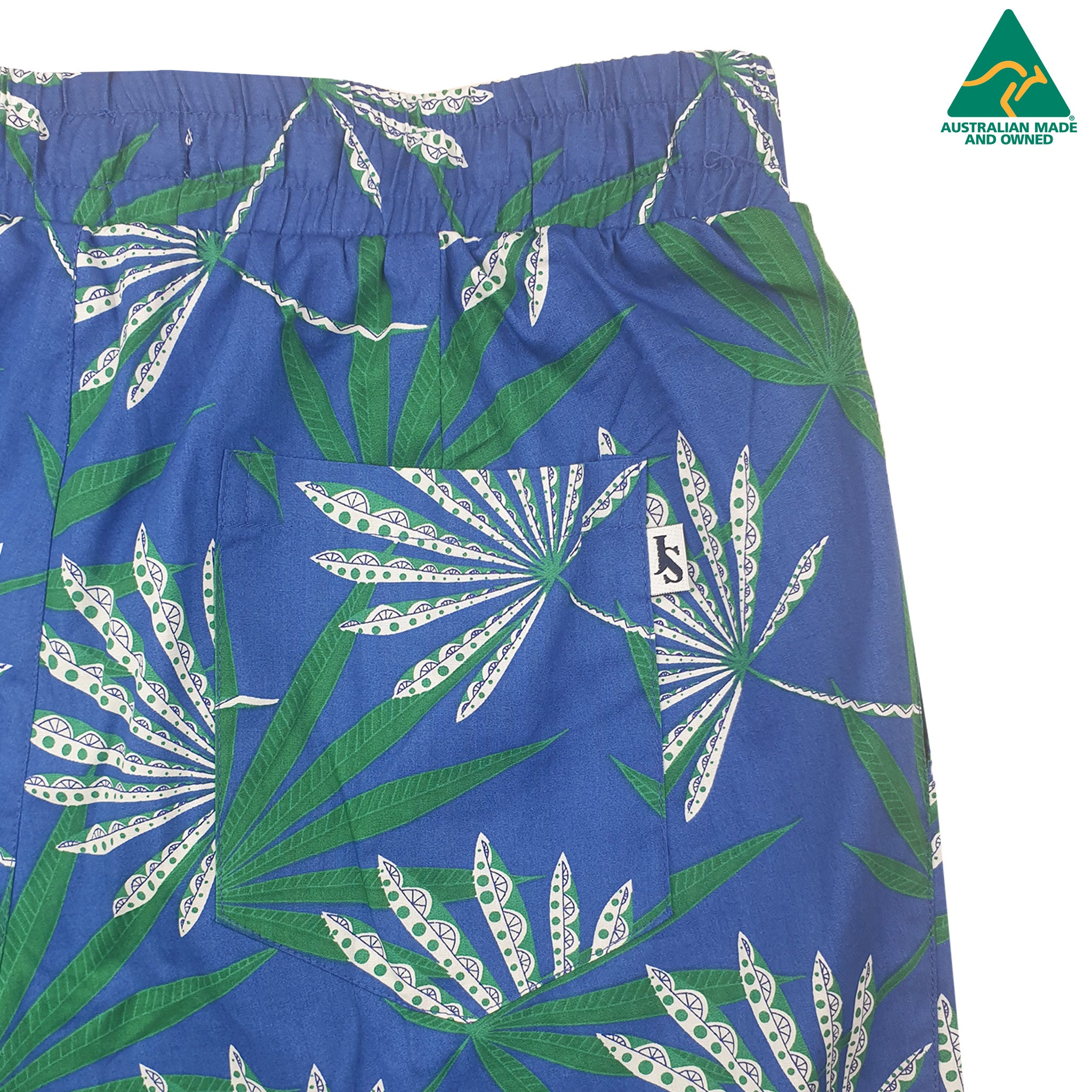 Hooch Abstract Cotton Short - Blue/Green