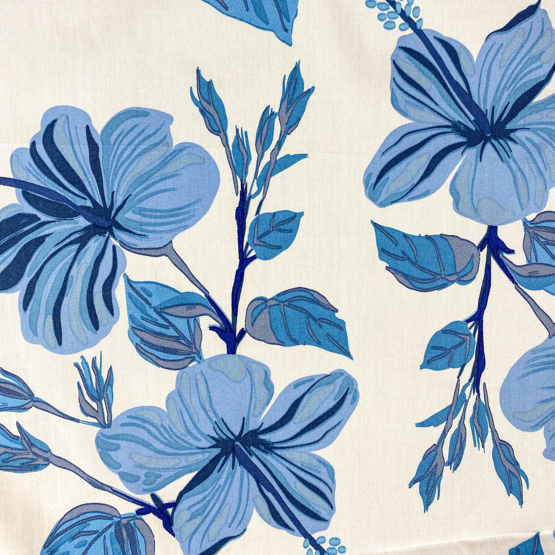 Holiday Hawaiian Cotton S/S Shirt - Blue/White
