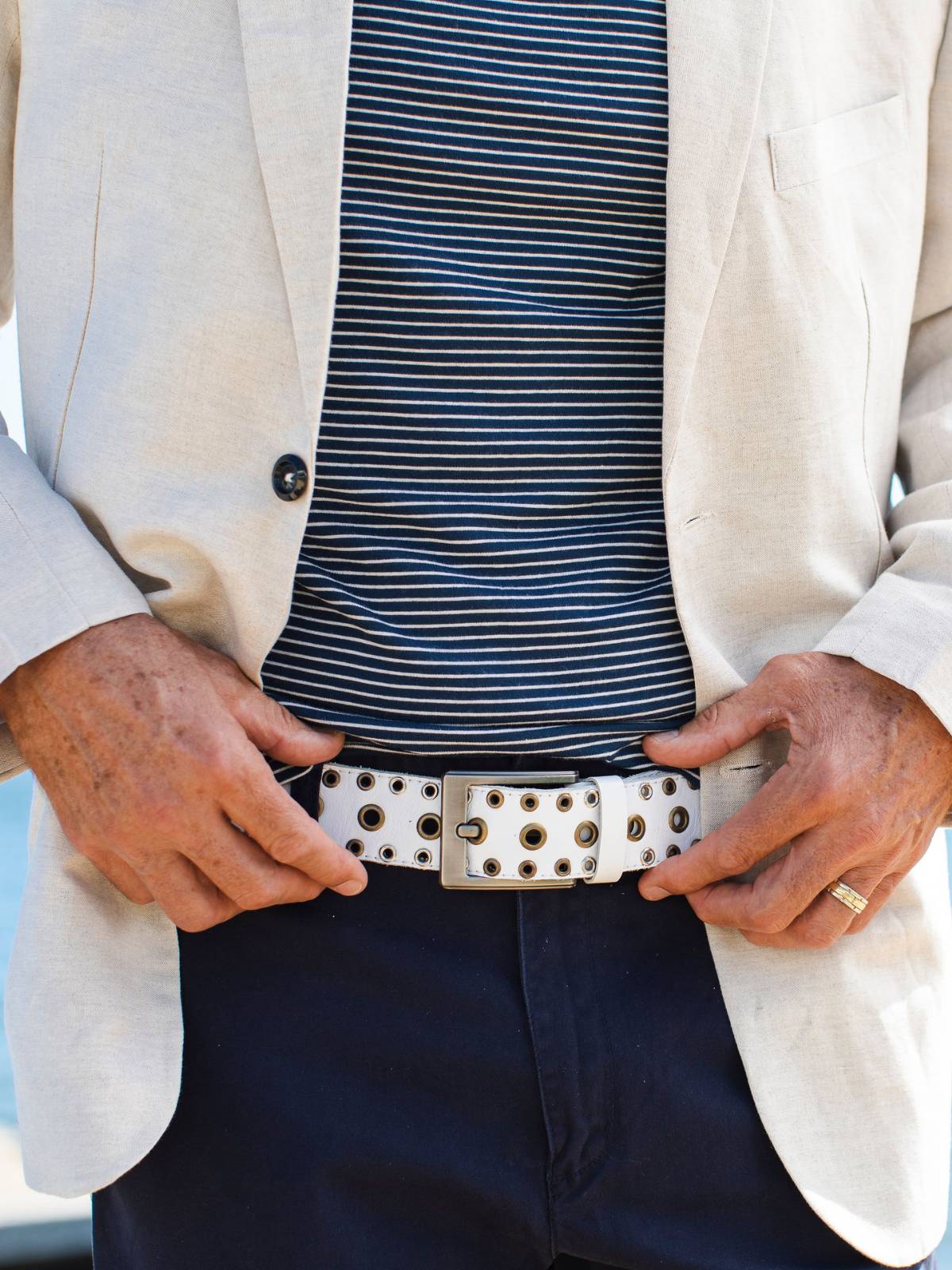 Stud Belt - White