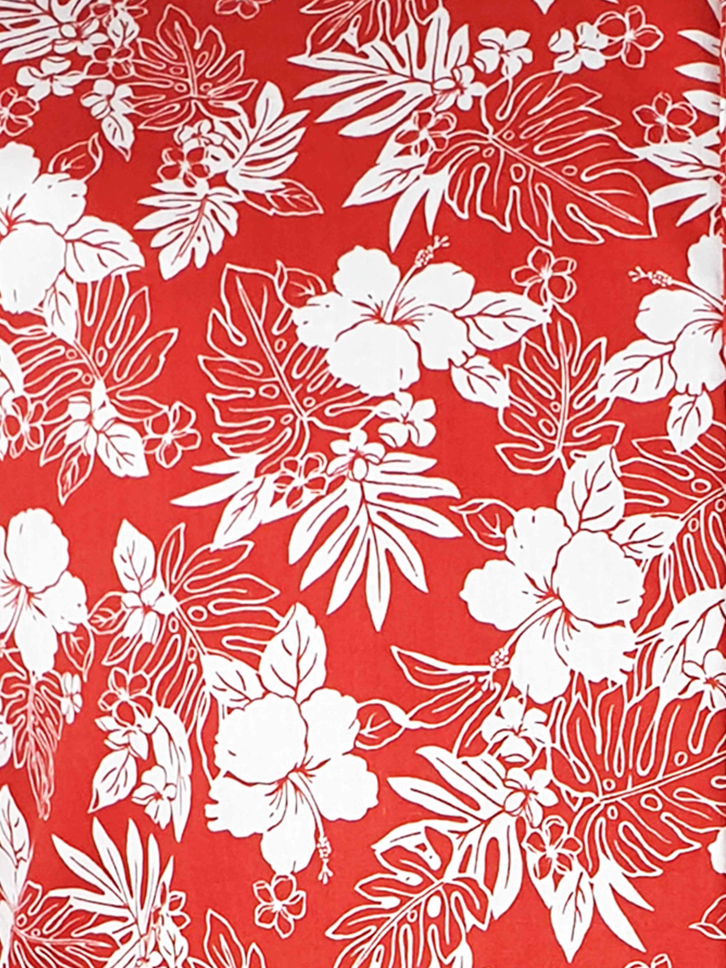 Miami Hawaiian Cotton S/S Big Mens Shirt - Red