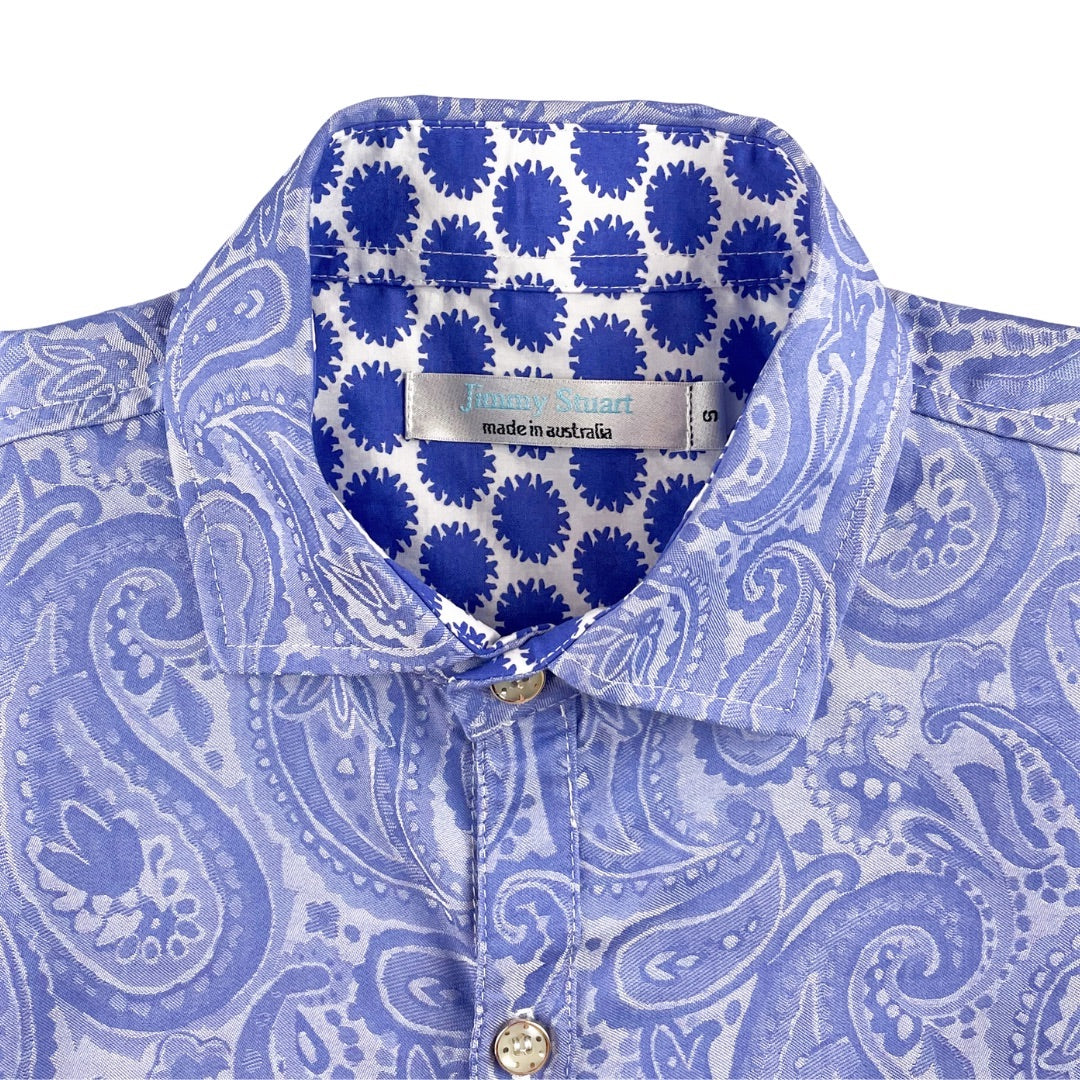 Mist Paisley Cotton L/S Shirt - Blue