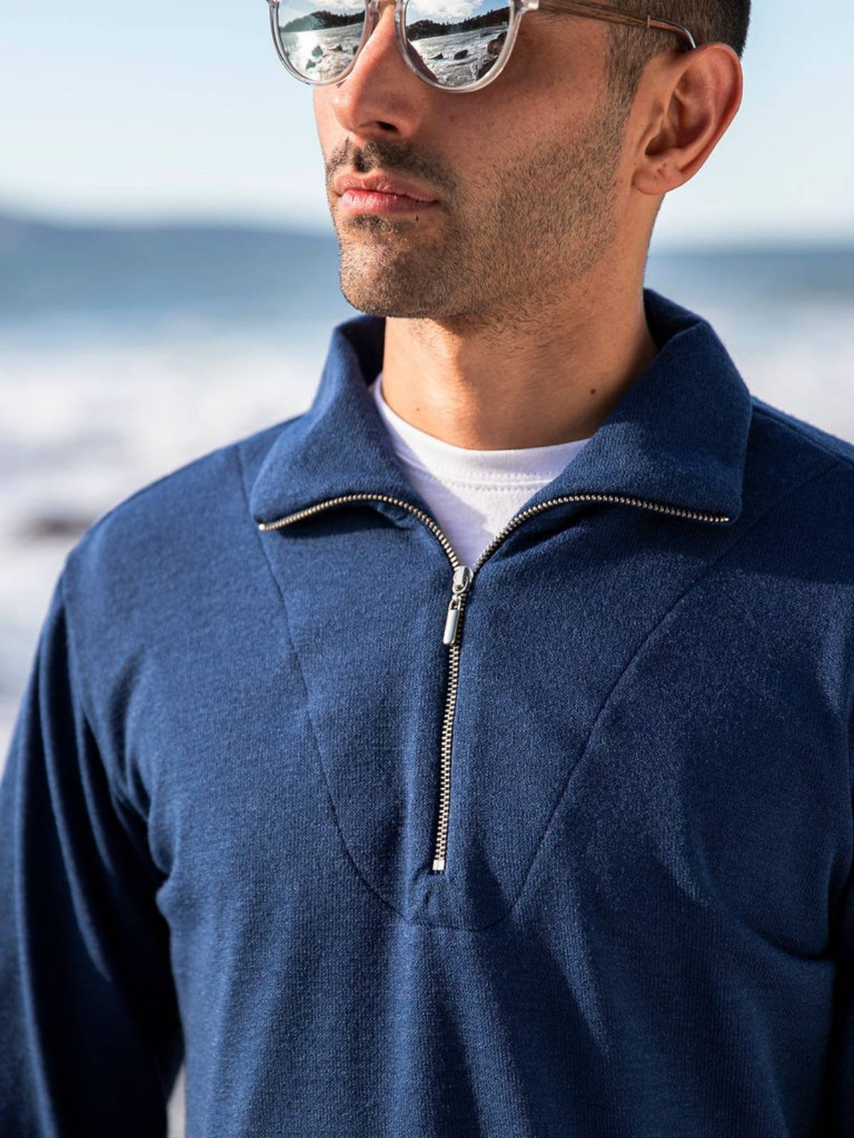 Norfolk Navy 1/2 Zip Polo