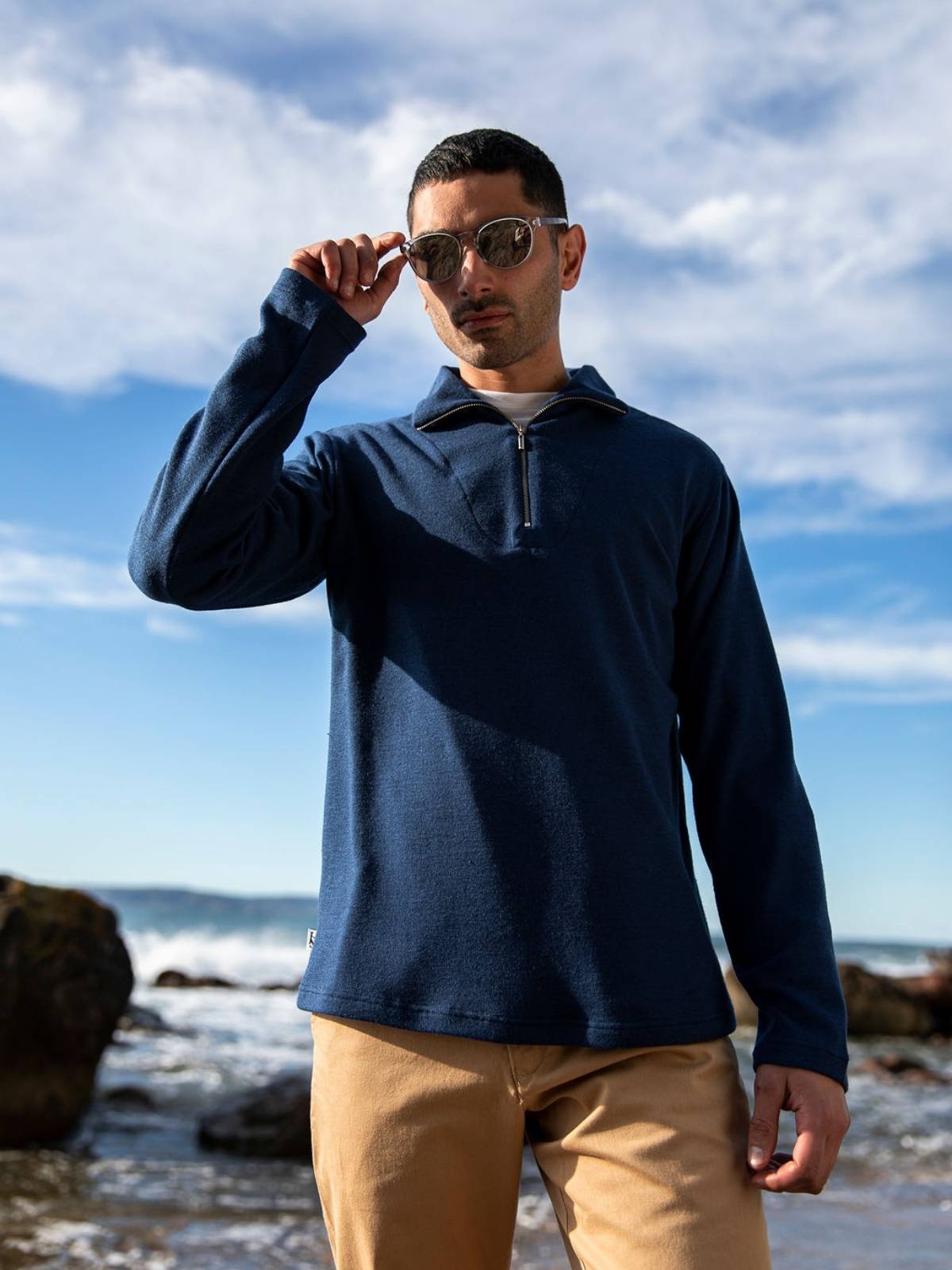 Norfolk Navy 1/2 Zip Polo