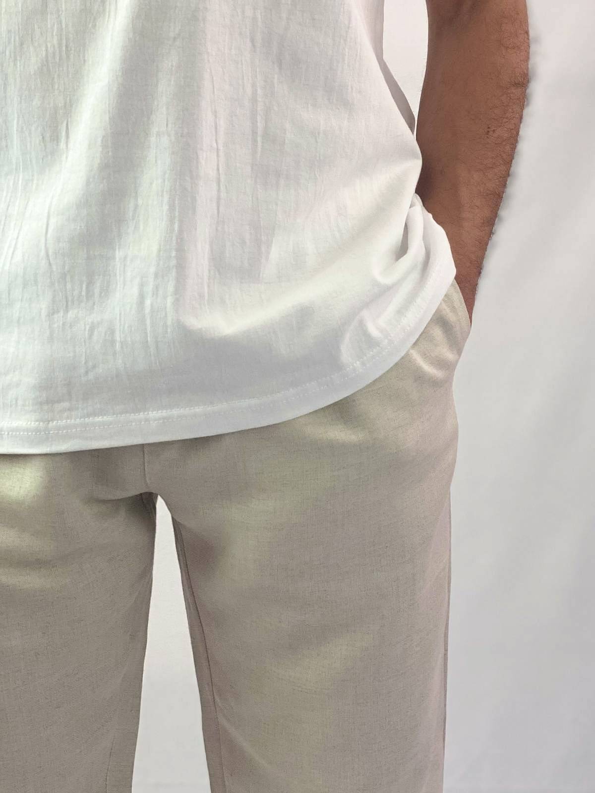 Oatmeal Linen Pant - Relaxed Fit