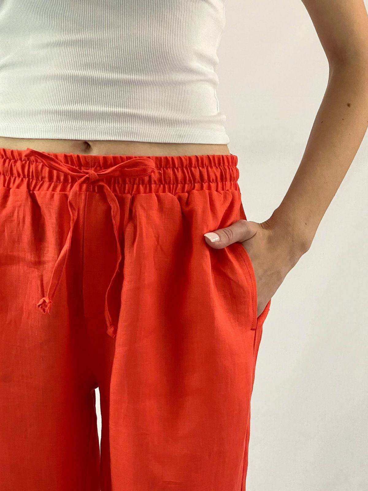 Orange Linen Pant - Relaxed Fit