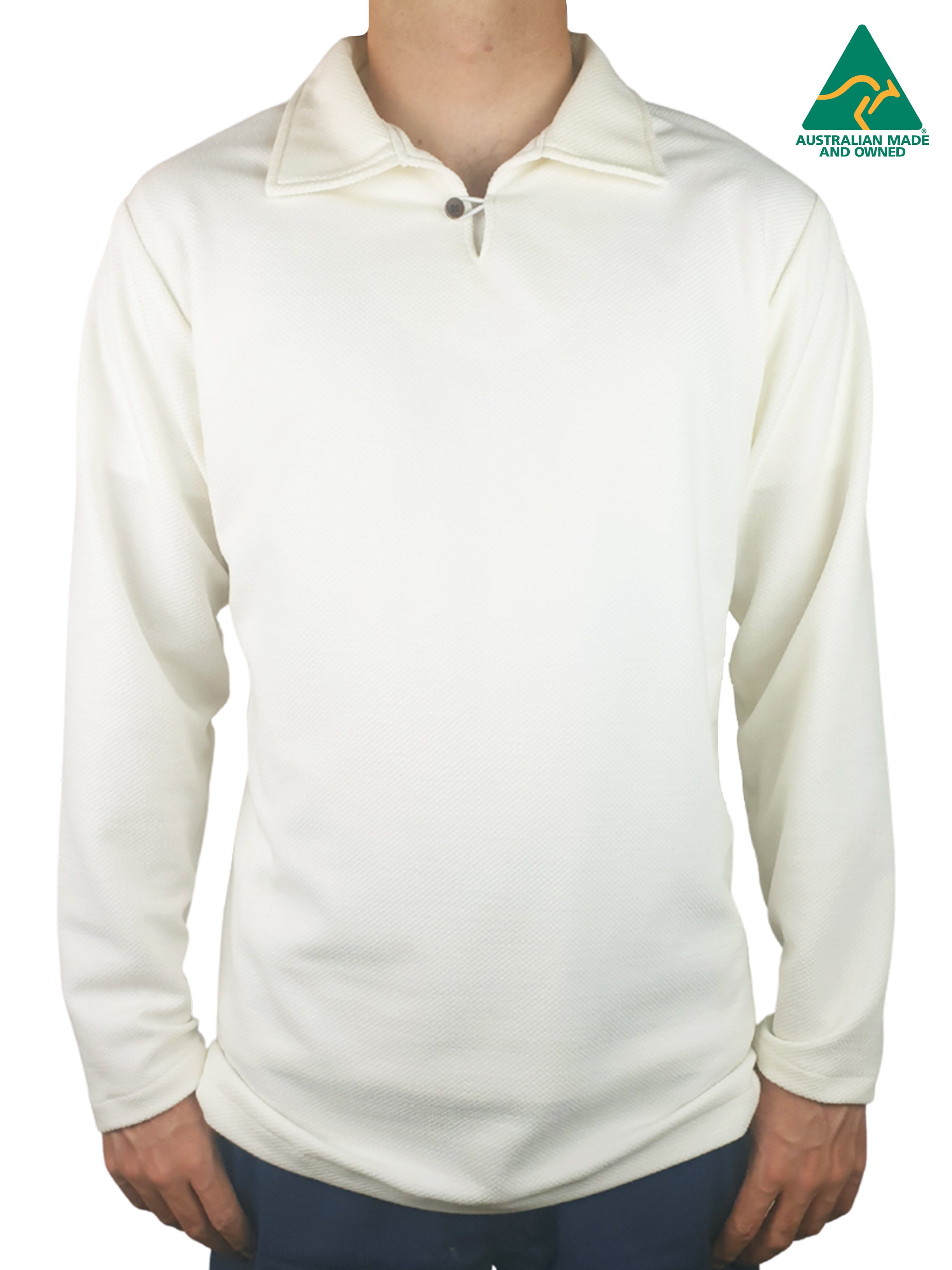 Fraser Merino Wool L/S Polo - Cream