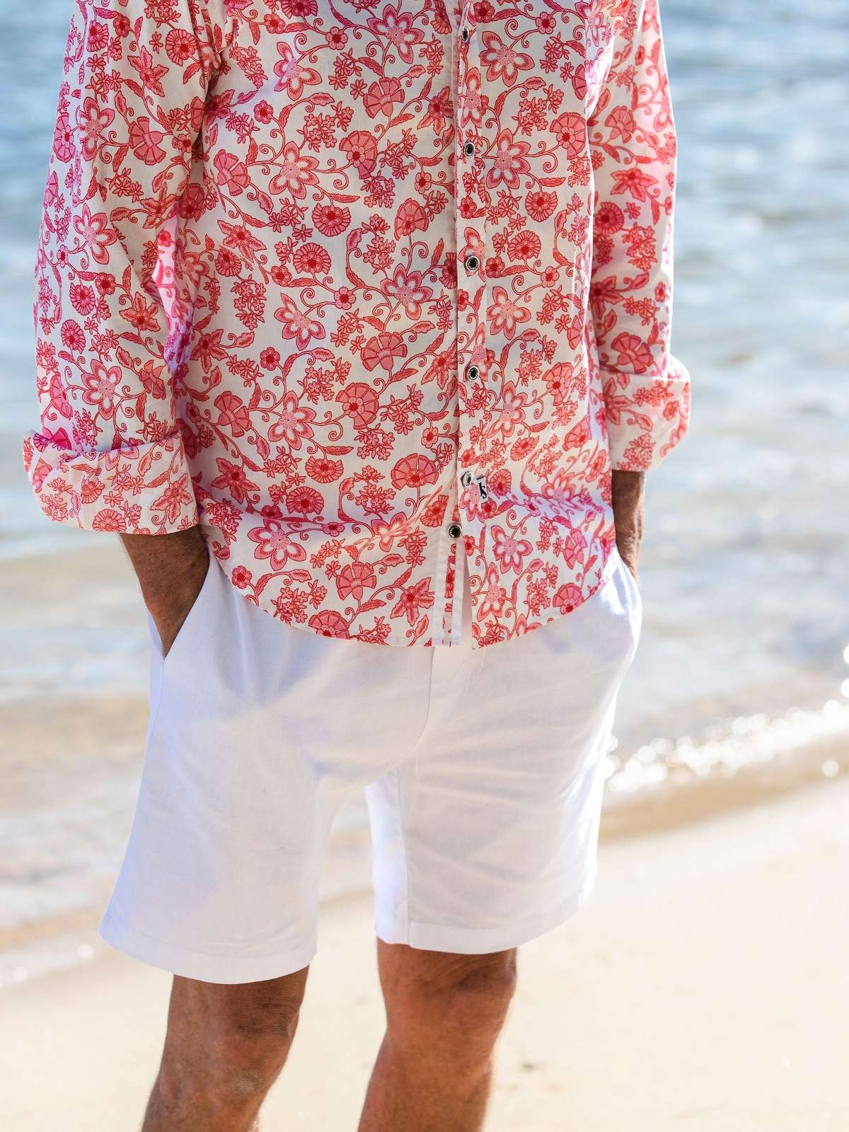 Potent Floral Cotton L/S Shirt - Pink