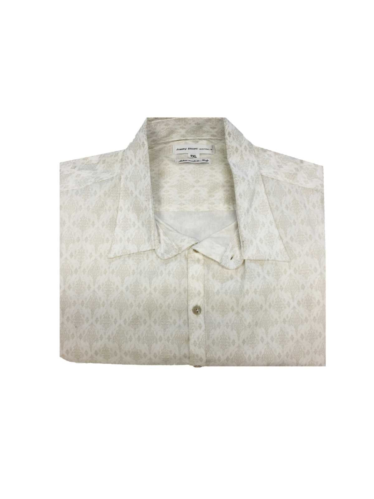 Rome Abstract Cotton L/S Big Mens Shirt - Cream