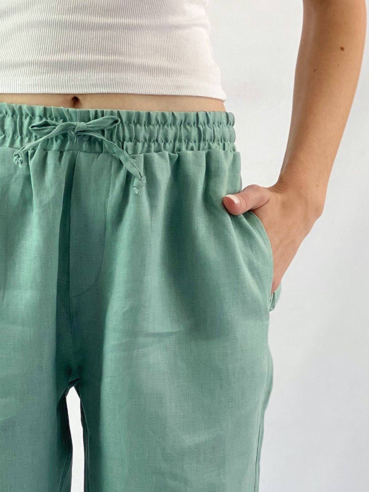 Sea Green Linen Pant - Relaxed Fit