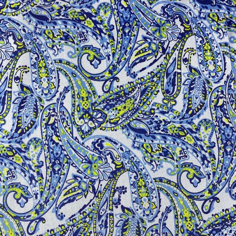 Serpent Paisley Cotton L/S Big Mens Shirt - Blue