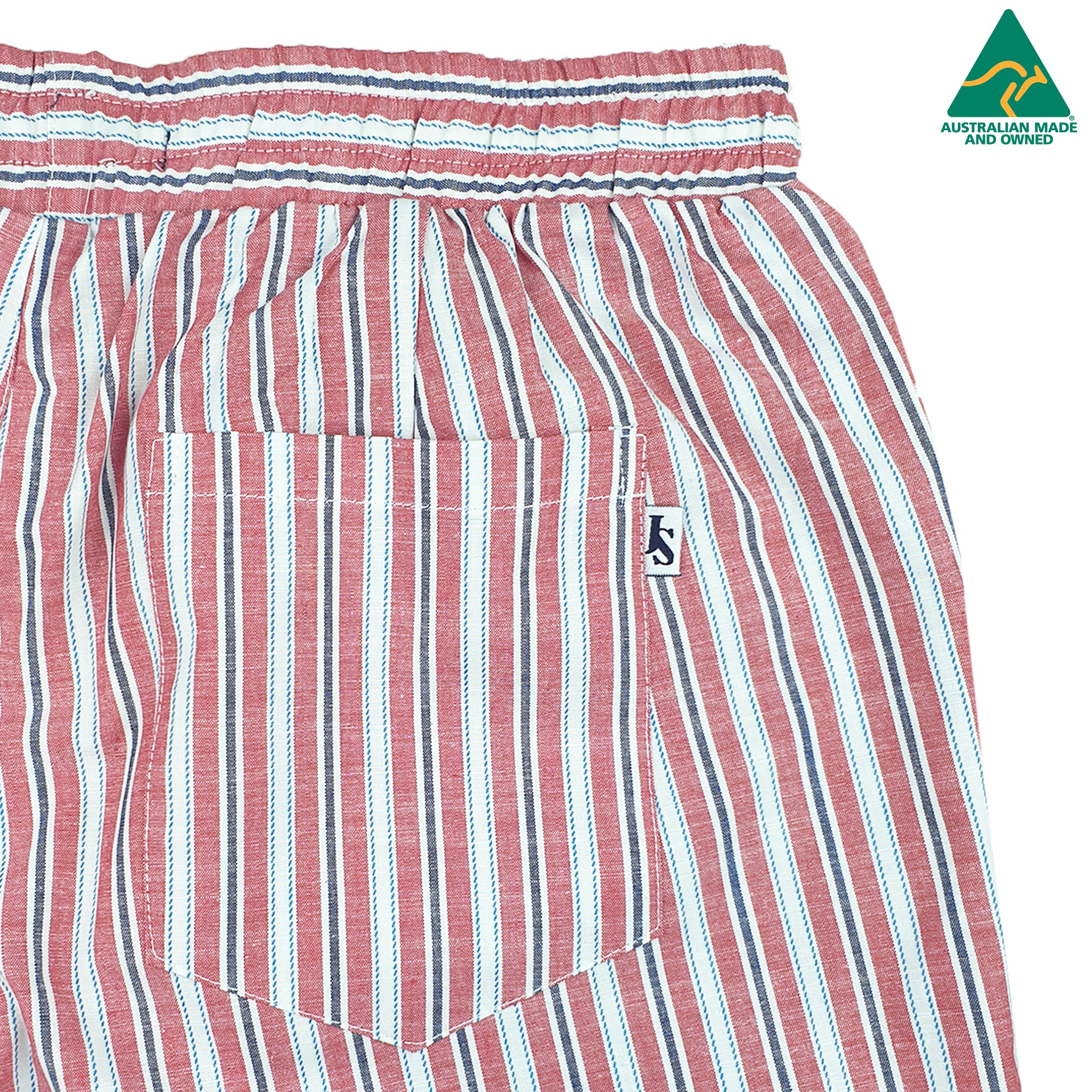 Stripe Cotton Short - Red/White