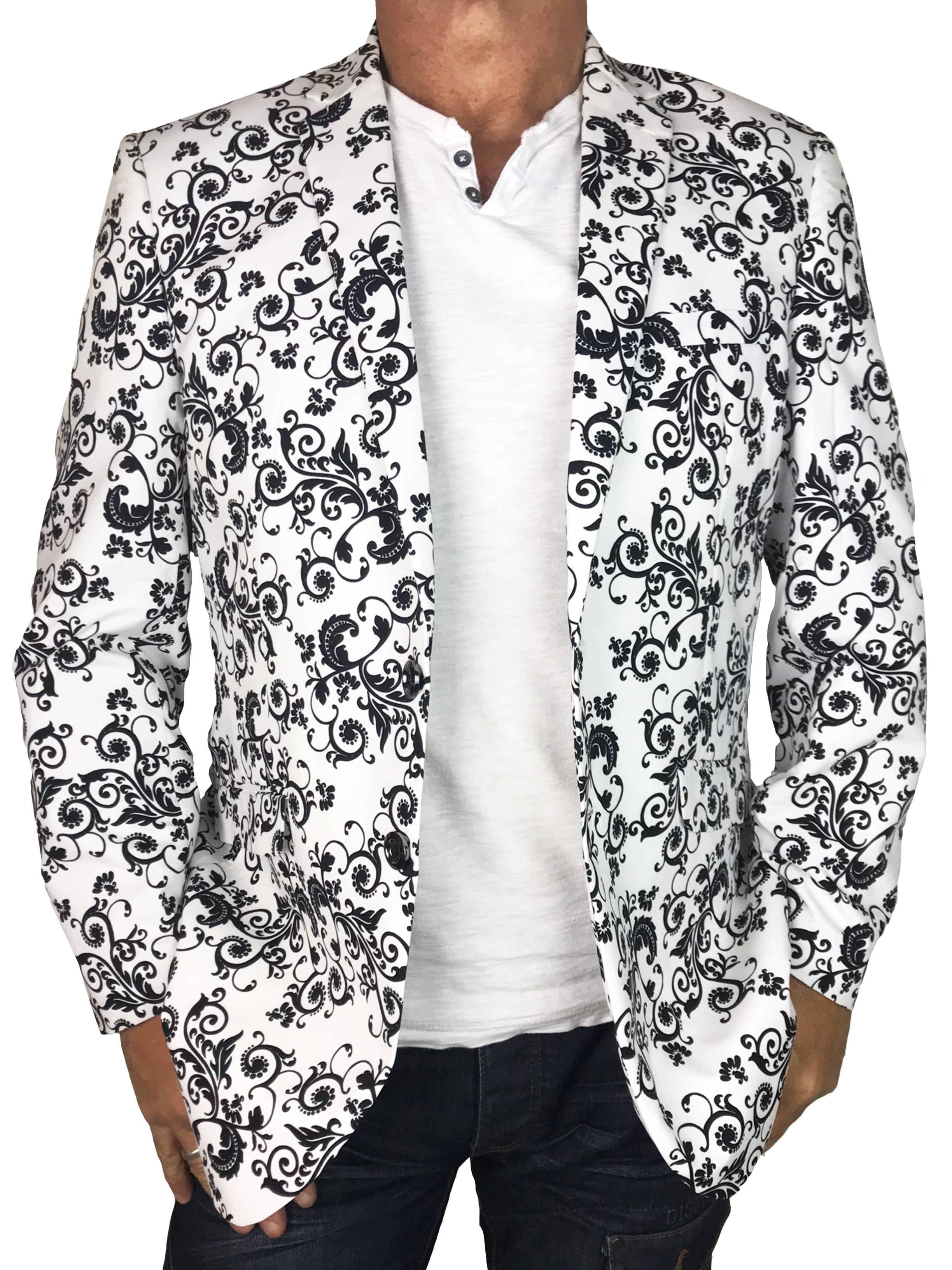 Swirl Abstract Jacket - White/Black