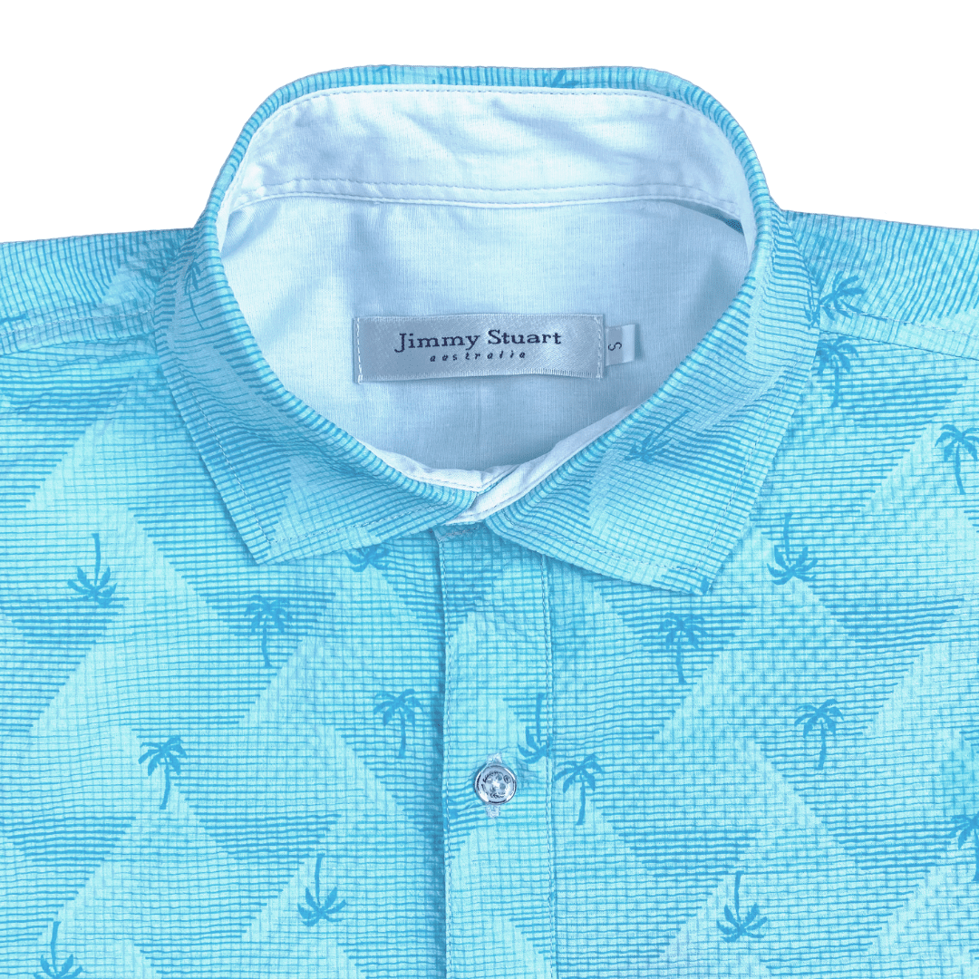 Tahiti Hawaiian Cotton S/S Shirt - Blue