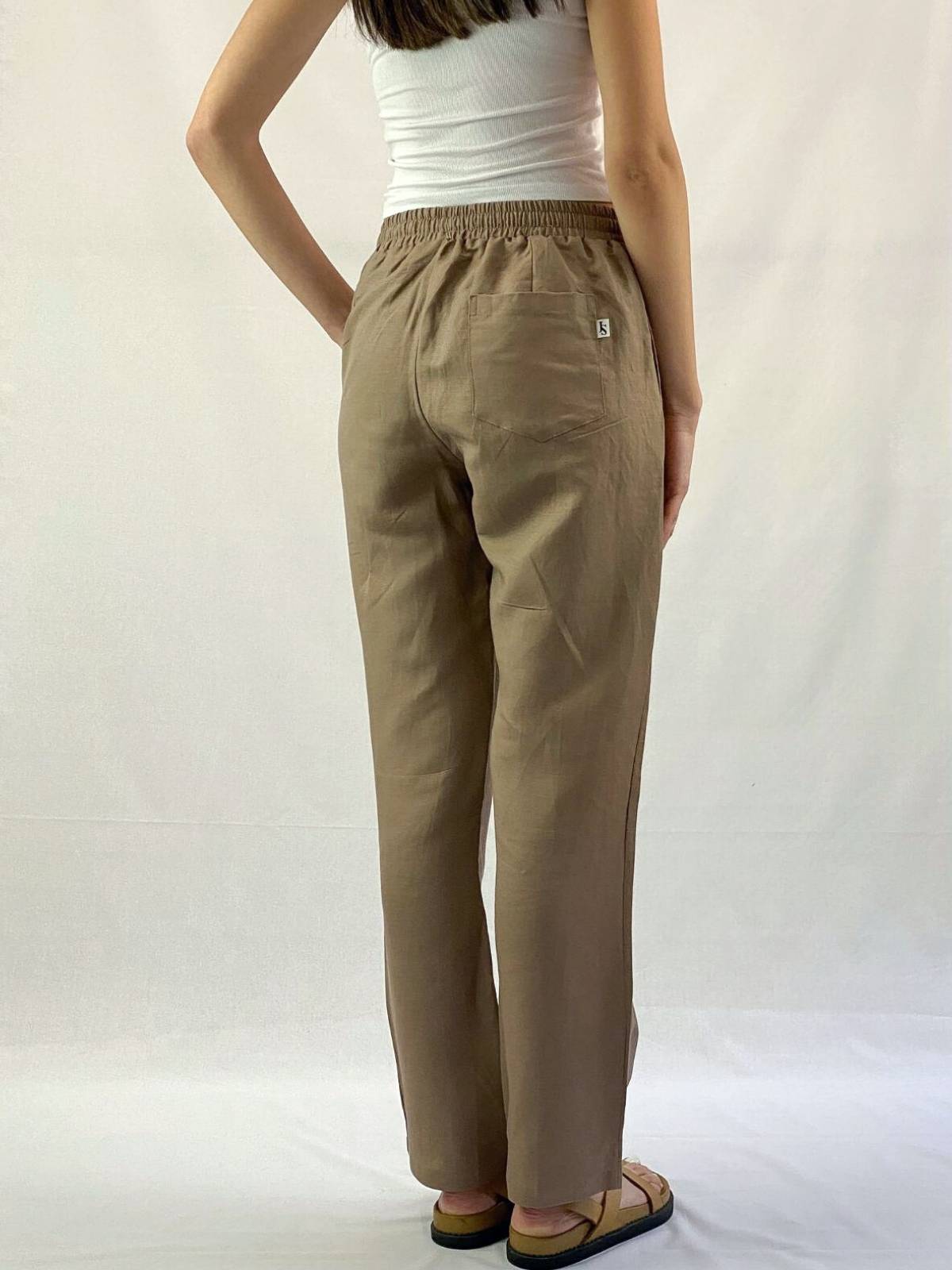 Taupe Linen Pant - Relaxed Fit