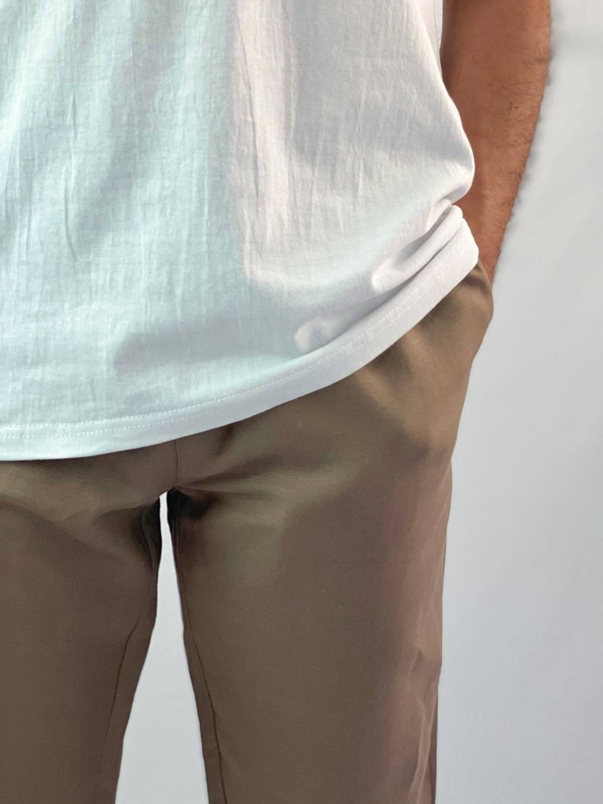 Taupe Linen Pant - Relaxed Fit