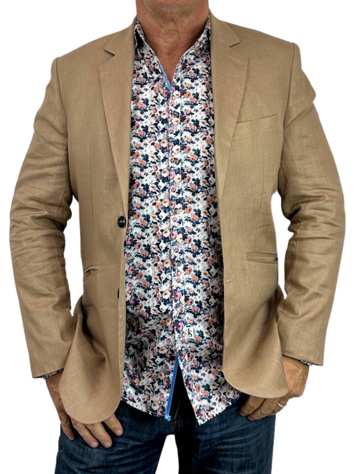 Thrive Floral Cotton L/S Shirt - Pink/Navy