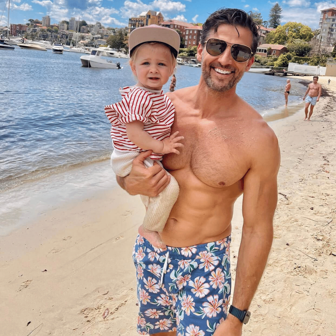 Frangipani Hawaiian Cotton Short - Blue/Pink