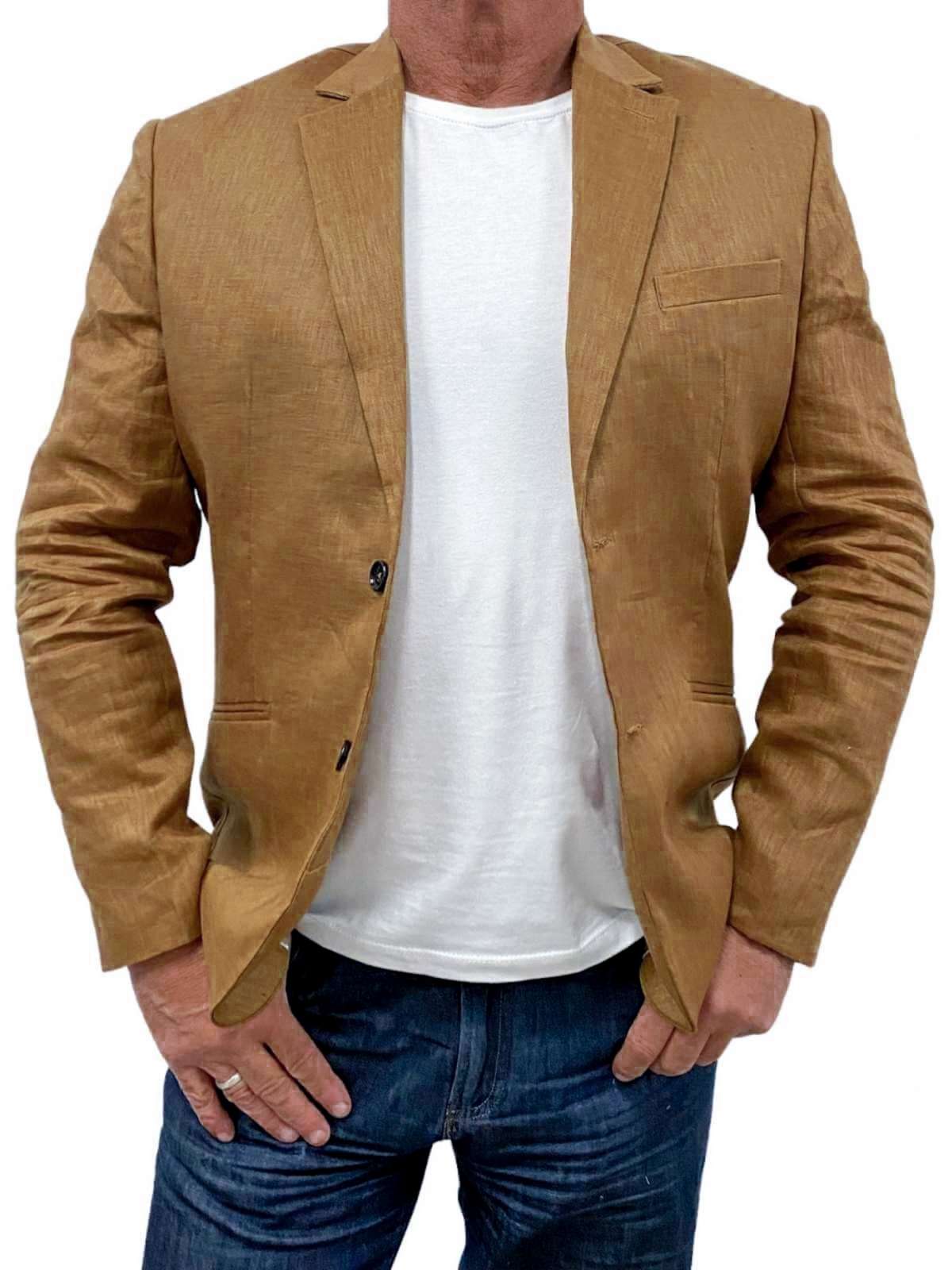 Tobacco Linen Jacket