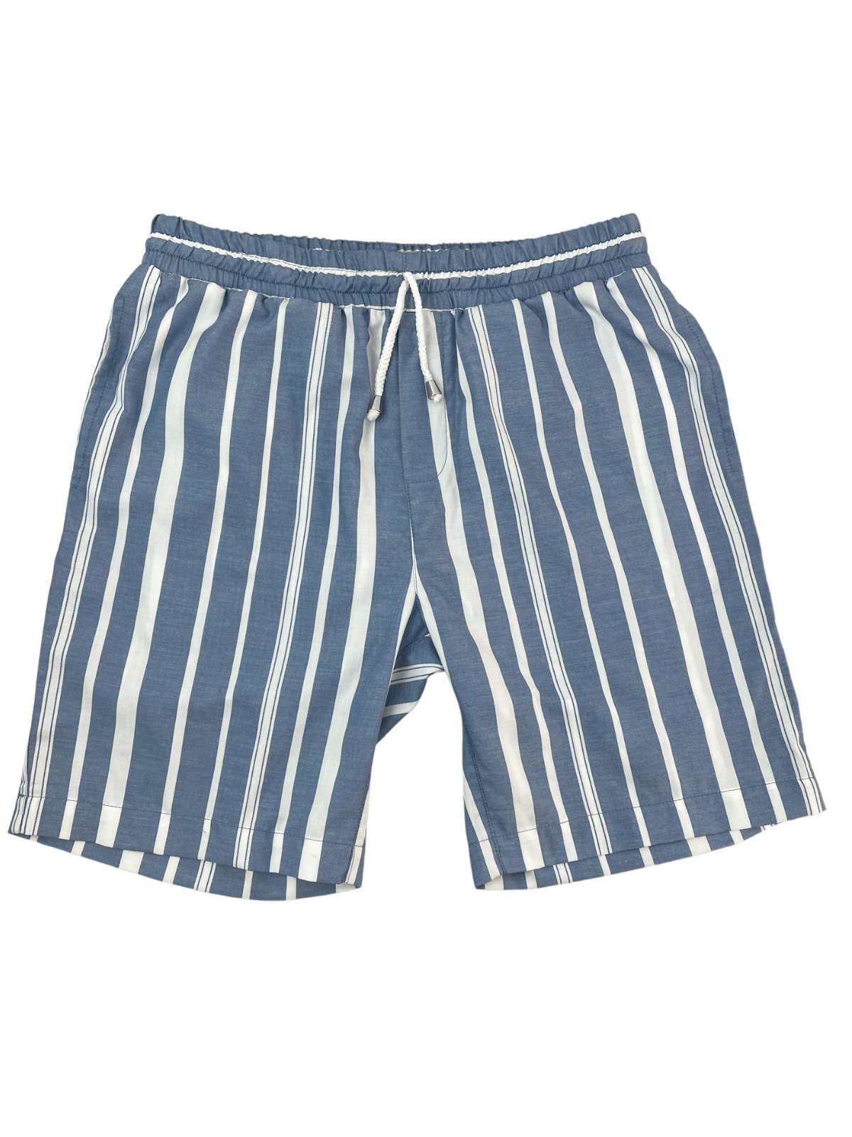 Uruguay Stripe Cotton Short - Blue/White