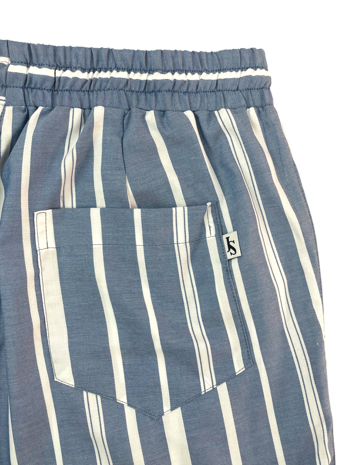 Uruguay Stripe Cotton Short - Blue/White