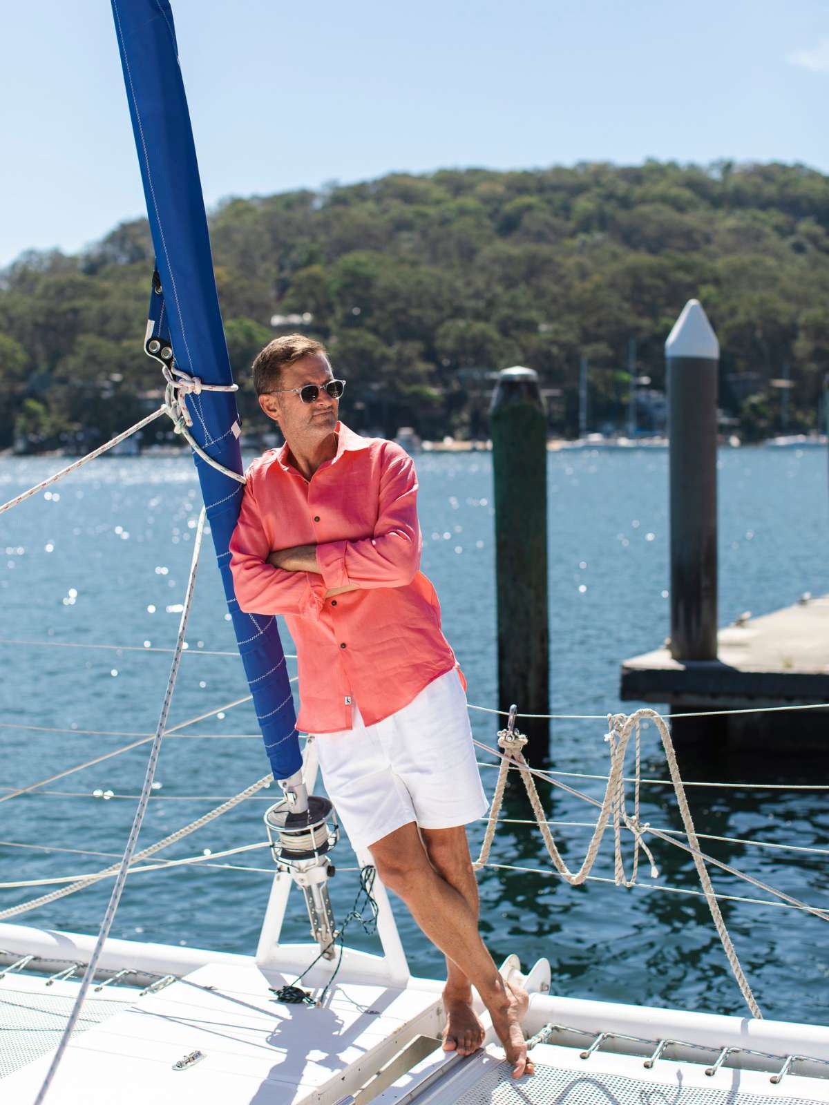 Byron Bay Watermelon Linen L/S Big Mens Shirt