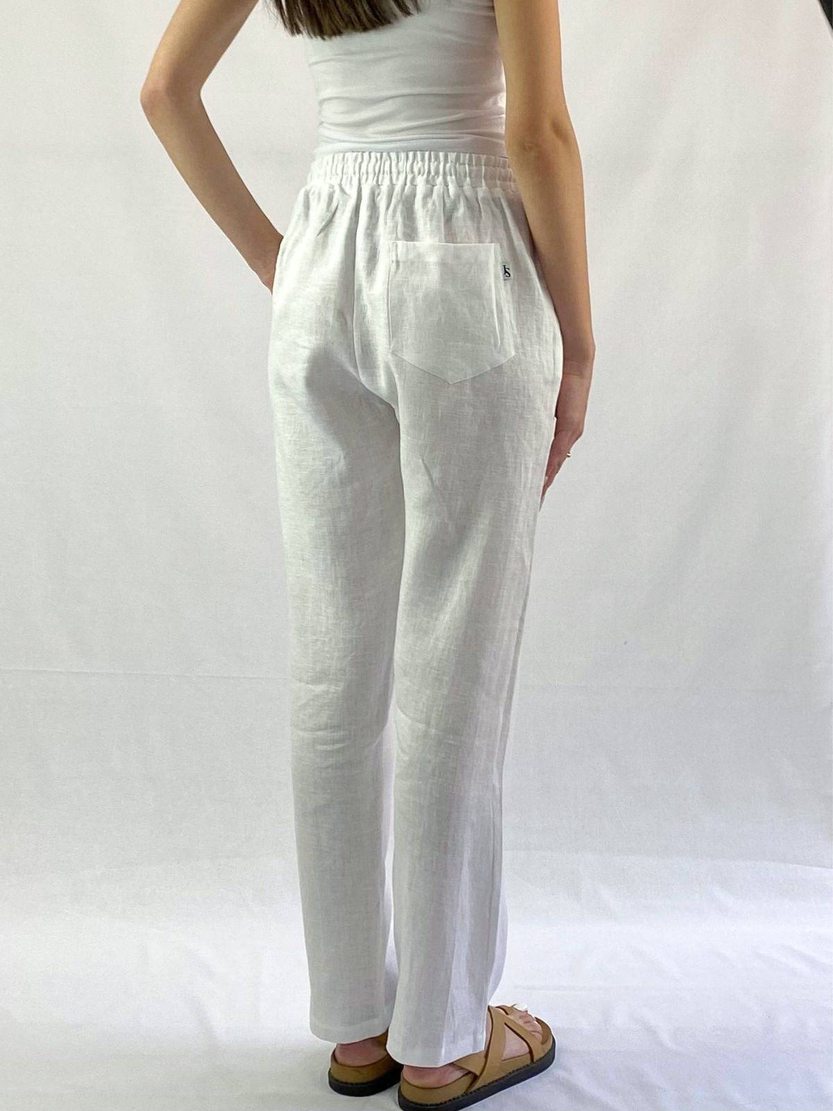 White Linen Pant - Relaxed Fit