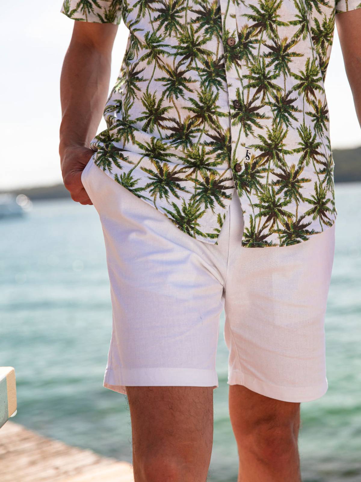 Bahamas Cotton/Linen Short - White