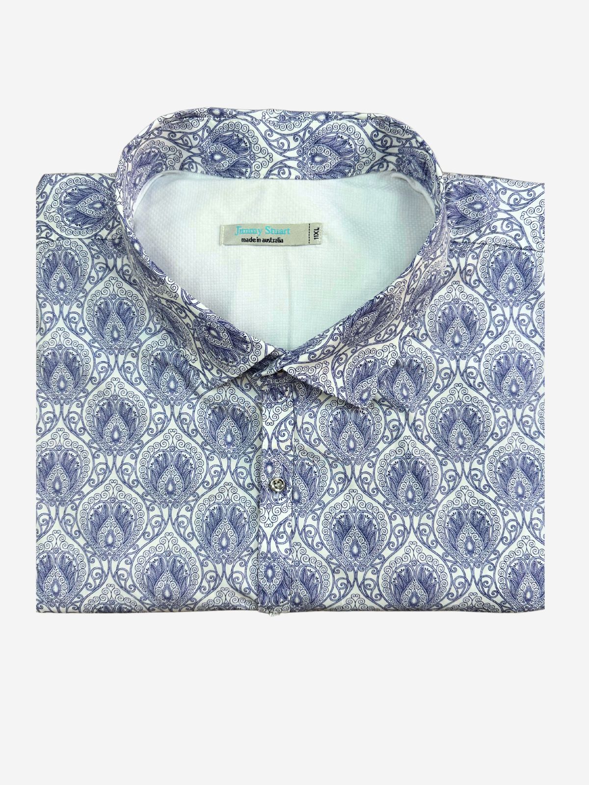 White Wash Paisley L/S Big Mens Shirt – Blue