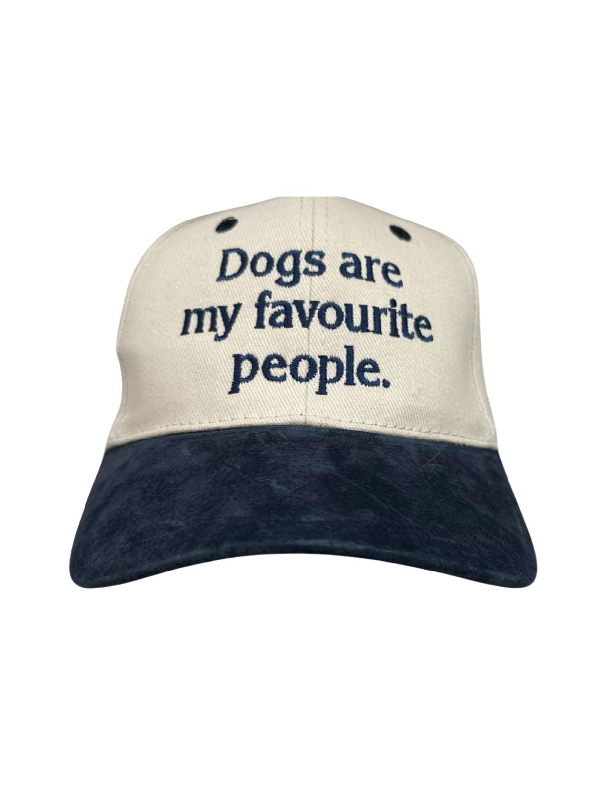 Dogs Are My Favourite People Unisex Cotton Cap - Navy Two Tone
