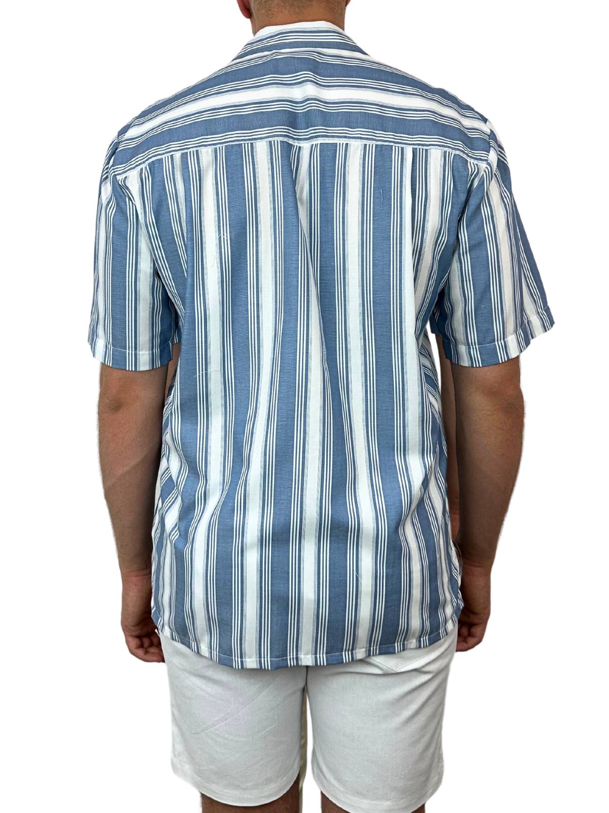 Alan Stripe Rayon S/S Big Mens Shirt