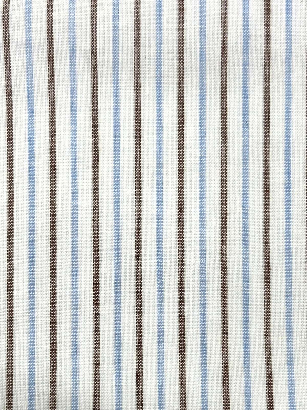 Allana Stripe Linen Short - Brown/White