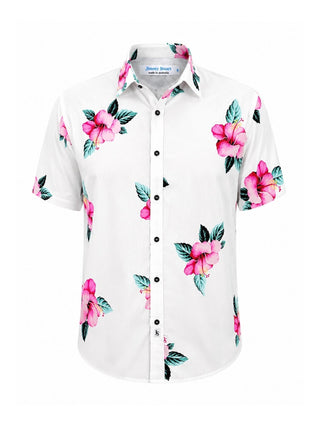 Armond Hawaiian Cotton S/S Shirt -  Pink