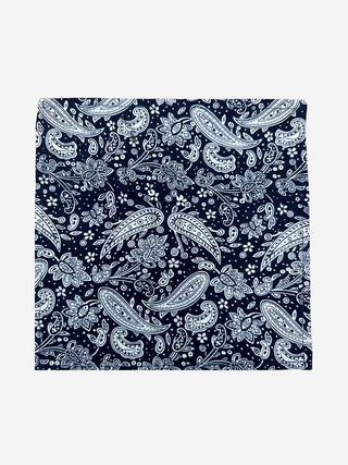 Amoeba Cotton Pocket Square - Navy