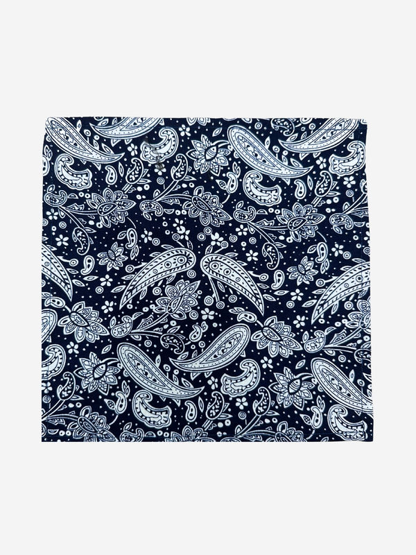 Amoeba Cotton Pocket Square - Navy
