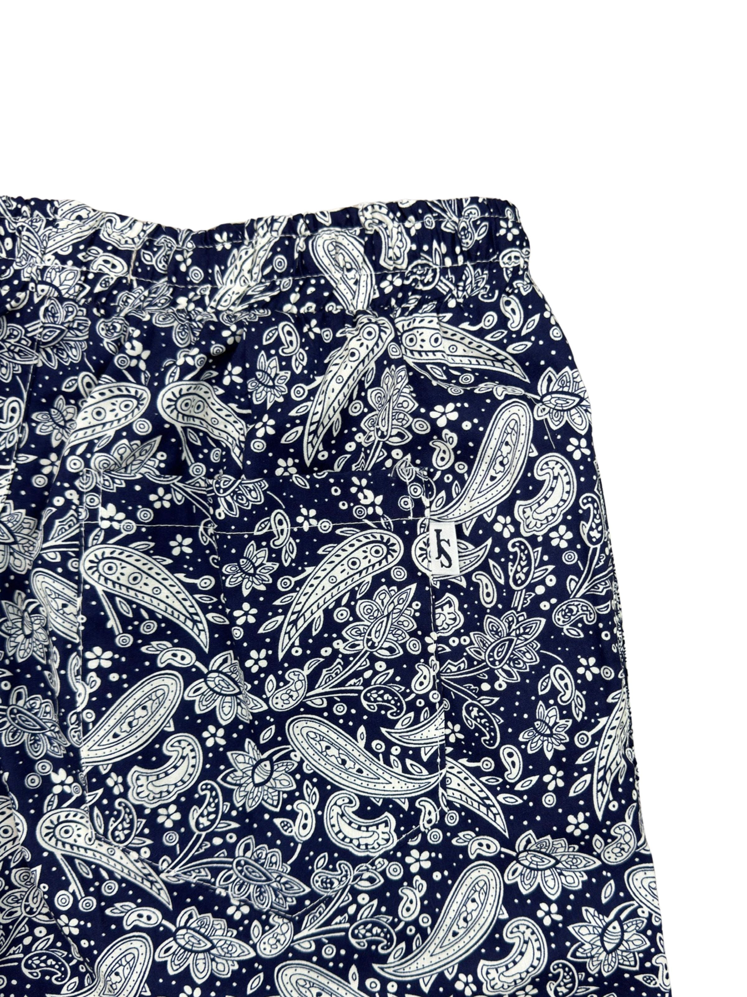 Amoeba Abstract Cotton Short - Navy