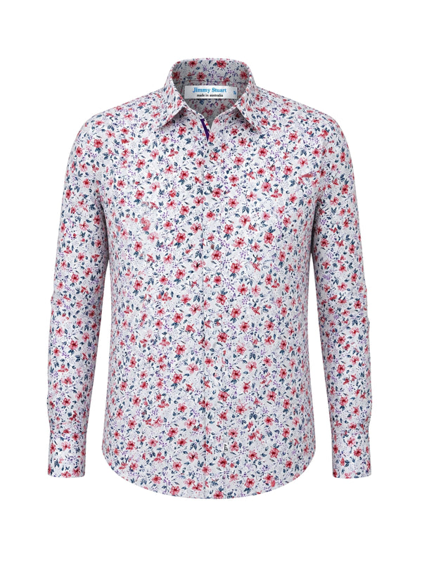Annecy Floral Cotton L/S Shirt - Purple