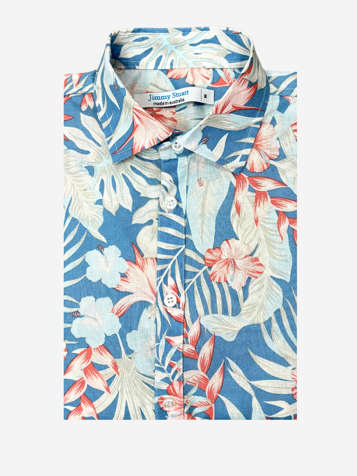 Antigua Hawaiian Linen S/S Shirt- Blue/Orange