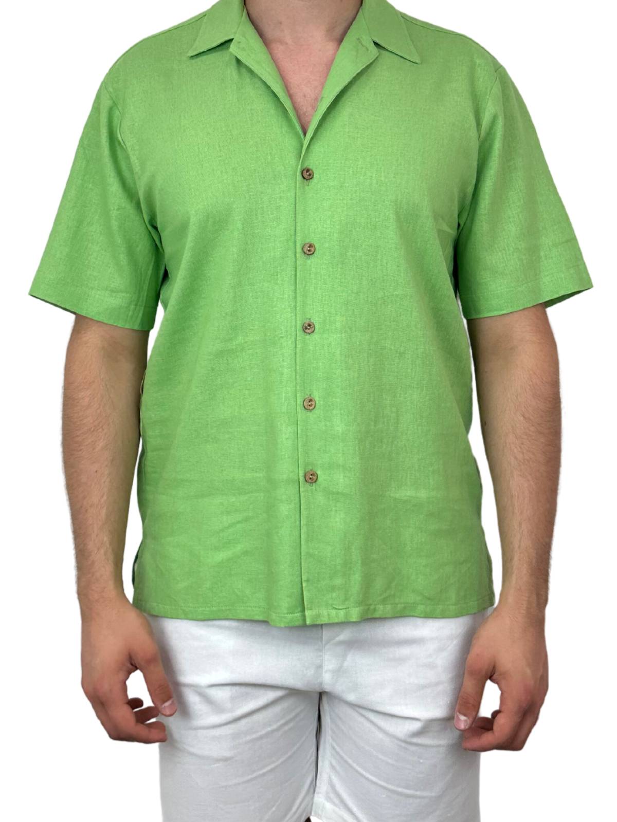 Byron Bay Apple Linen S/S Big Mens Shirt