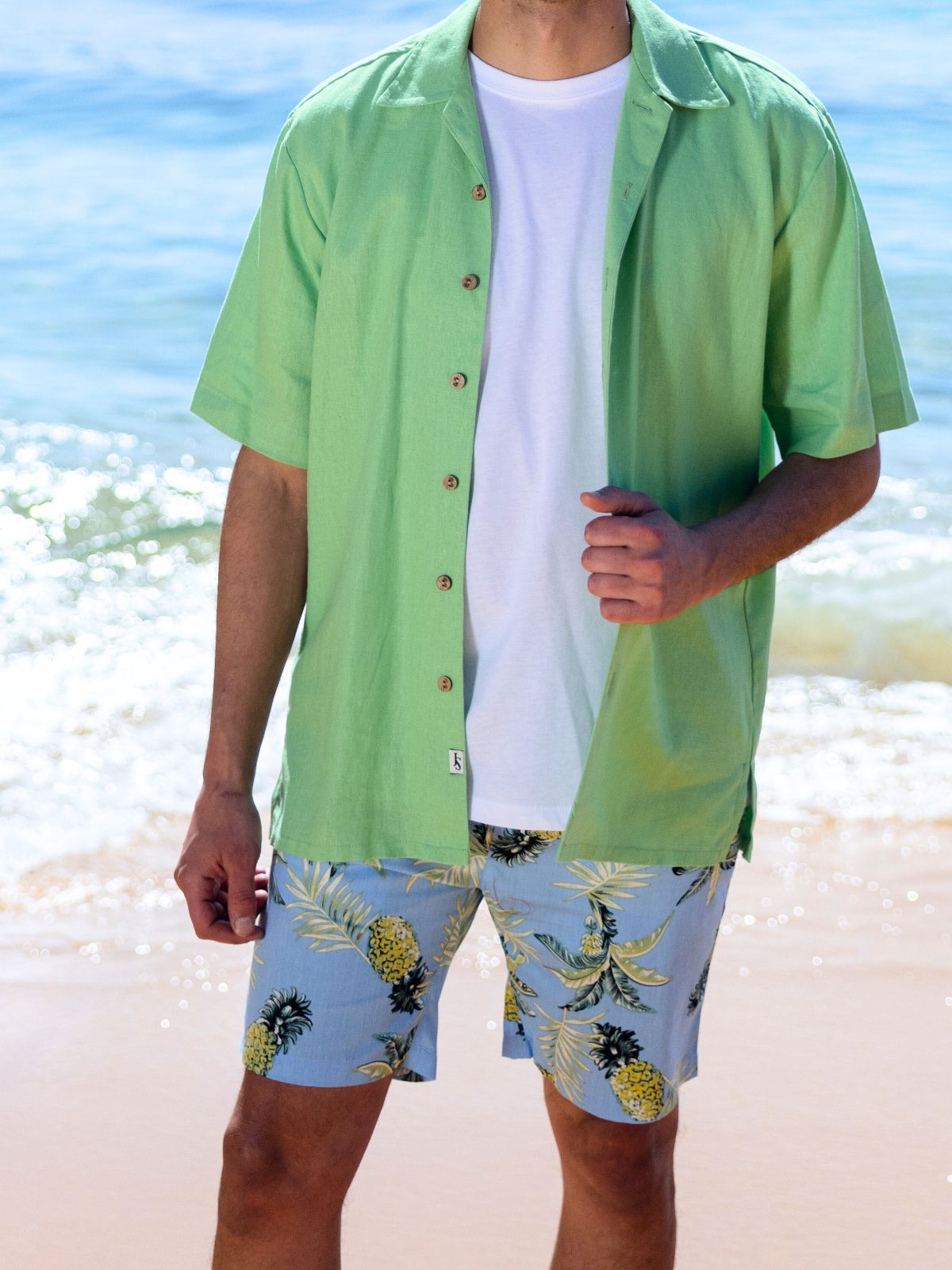 Byron Bay Apple Linen S/S Shirt