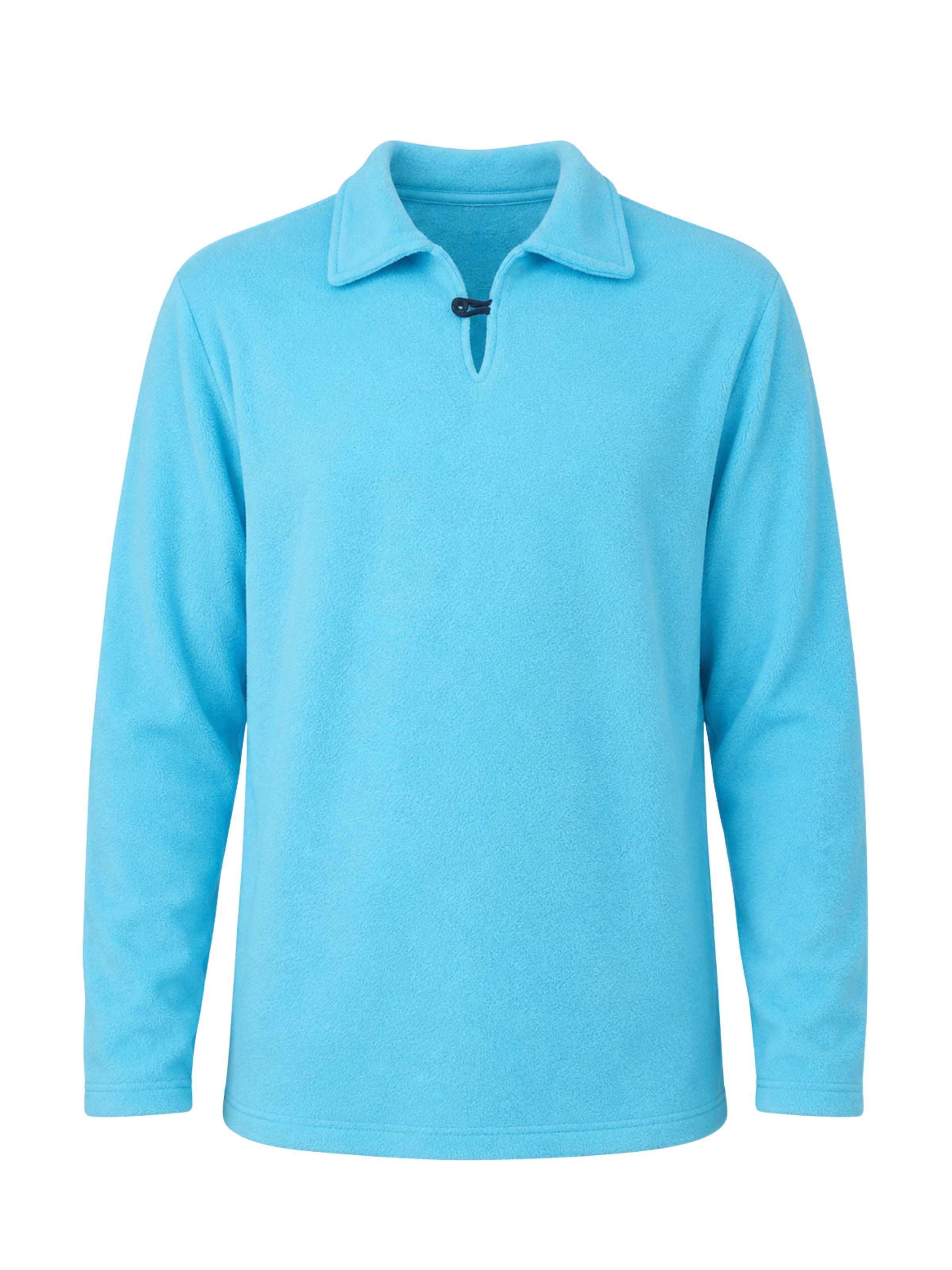 Fraser Aqua Terry Towel L/S Polo - Blue
